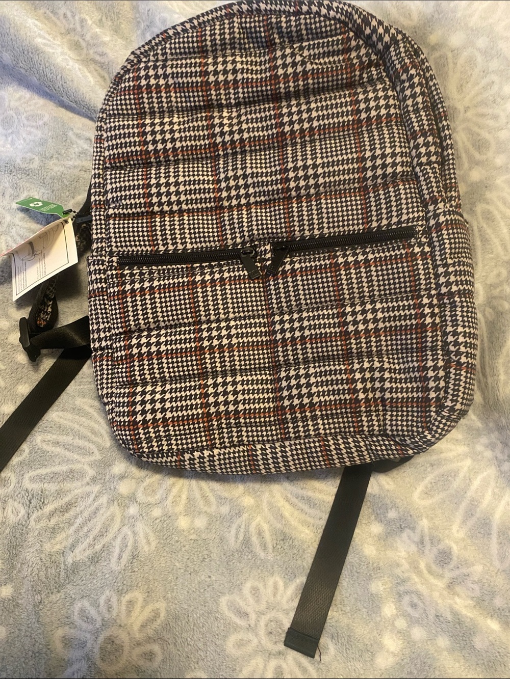 Mytagalongs Checked Pattern Men's Backpack in Brown, Black & Cream